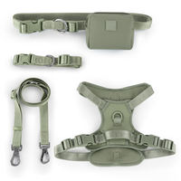 Harnais de sécurité pour chien personnalisé léger Petsign avec logo, harnais pour chien rembourré et réglable avec couche d'air, collier pour chien en caoutchouc, laisse, sac