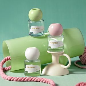 FLORESCENCE dernière conception 50ml huile essentielle verre décoratif couleur personnalisée peint <span class=keywords><strong>diffuseur</strong></span> de roseau de voiture avec tapis antidérapant en silicone - Product Image 6