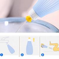 HOMEDEC HD-B054 Bidet de voyage portable 350 ml en plastique PP moderne et écologique, à fixation horizontale au sol, avec buse de pulvérisation pour hygiène intime