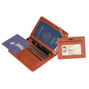 HANFEIZI Cartera Retro para Boletos <span class=keywords><strong>de</strong></span> Avión, Tarjetero, Estuche para Pasaporte <span class=keywords><strong>de</strong></span> Viaje, Porta Pasaportes <span class=keywords><strong>de</strong></span> PU - Product Image 3