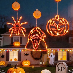 Luces Decorativas de Cadena LED para Halloween, Calabazas, Fantasmas, Murciélagos, Arañas, con Ventosas para Ventanas, Decoración Interior y Exterior para Fiestas - Product Image 3