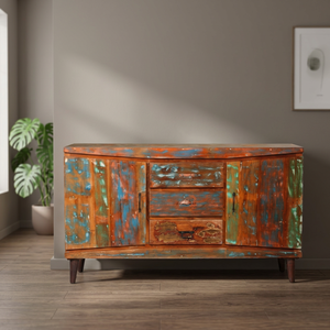 Mueble de Almacenamiento Estilo Rústico Industrial para el Hogar, Aparador de Hierro Metálico Indio para Sala de Estar al Aire Libre - Product Image 3
