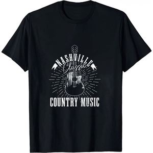 Country Music Nashville Guitar Graphic Print Tee Premium Cotton Shirt - Product Image 2