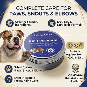Baume pour pattes d'animaux 3 en 1, label privé OEM, bio, crème réparatrice naturelle pour la musette des chiens, hydratant pour pattes sèches et gercées - Product Image 1