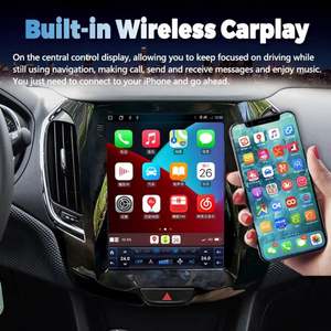 Reproductor Multimedia para Auto Android 13 de 8GB+128GB, Estilo Tesla, Pantalla de 10.4 Pulgadas, Carplay, Navegación 2Din, Estéreo para Chevrolet Cruze LTZ 2018 - Product Image 4