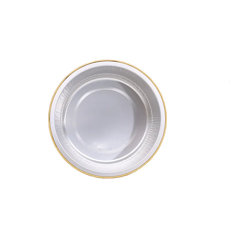 High Temperature Resistance Microwave Oven Smooth Wall Container Aluminum Foil Round Baking Trays