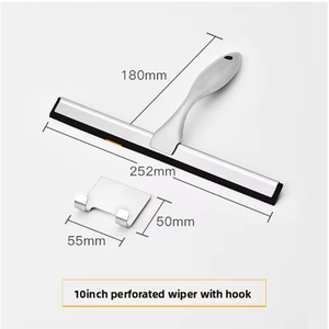 Brosse <span class=keywords><strong>de</strong></span> nettoyage manuelle en acier inoxydable durable pour <span class=keywords><strong>vitres</strong></span> perforées, raclette à fenêtre simple face pour usage domestique et commercial - Product Image 4