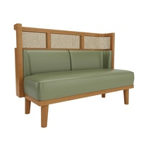 Mobilier de restauration professionnel et commercial robuste, canapé banquette modulaire en bois massif, style Asie du Sud-Est, et nouveau ensemble de table chinois