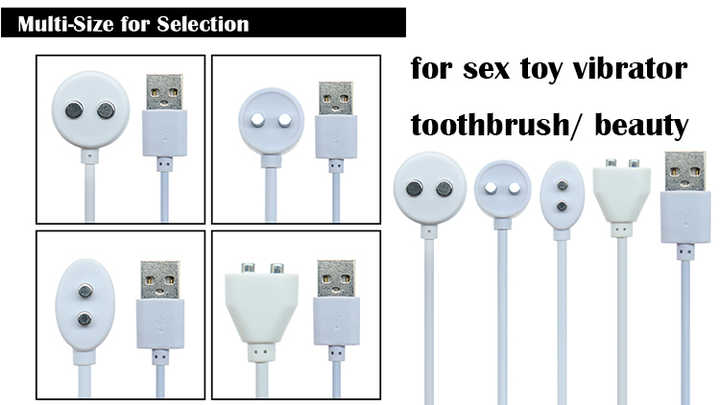 2 PIN USB Magnetic Electric Toothbrush Beauty Instrumennt Adult Sex Toys  Vibrator Charger Cable