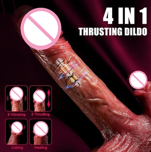 Sıcak Fırsat Uzaktan Kumandalı 4'ü 1 Arada Gerçekçi İtici Dildo Yalama Isıtma Vibratör Kadın Mastürbasyon Seks Oyuncakları - Product Image 3