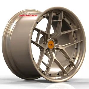 Wheelux 2 Pieces 18 19inch Forged Powder Coating Wheels Alloy Forged Rims For BMW M3 Nissan GTR Chevrolet Corvette C6 C8 Z06