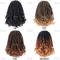 Extensions de cheveux au crochet Goddess Locs, Faux Locs avec pointes bouclées, Cheveux bouclés au crochet pré-bouclés, Extensions de tresses françaises bouclées