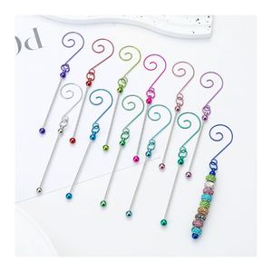 Crochets perlés créatifs pour décorations d'arbre de Noël, crochets métalliques DIY, supports pour ornements festifs, fournitures artisanales pour les fêtes - Product Image 1