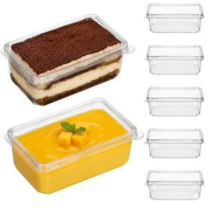 Contenedor Transparente de Plástico PS para Tiramisú, Caja Transparente Grande para Mousse, Bizcochos, Sándwiches y Postres, Empaque Perfecto al por Mayor - Product Image 1