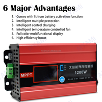Contrôleur de charge solaire MPPT MYAMI à bas prix, 1200W, réglable, 48V 60V 72V, boost, 30A, entrée de courant PV pour batterie solaire au lithium