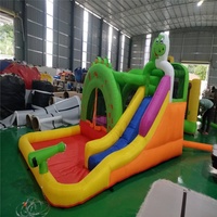 Piscine gonflable à rebond avec toboggan pour famille, grenouille crocodile, dinosaure, léopard, singe, escalade