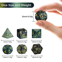 Set Dadu Batu Kustom Grosir Pabrik dengan Logo Kustom 16mm D6 D20 D12 Dadu Polihedral untuk Dungeons and Dragons RPG