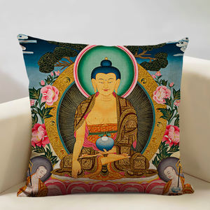 Style thaïlandais bouddha Statue œuvre rétro bouddhiste intérieur oreiller <span class=keywords><strong>housse</strong></span> <span class=keywords><strong>de</strong></span> <span class=keywords><strong>coussin</strong></span> 45x45cm - Product Image 2