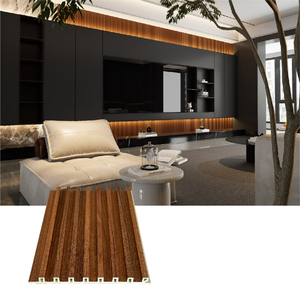 En promotion : Panneau composite bois-plastique imperméable, rainuré, revêtement mural WPC pour salon - Product Image 3