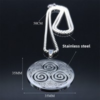 Collier unisexe en acier inoxydable plaqué or 18 carats PVD, motif nœud celtique, tendance, amulette de géométrie sacrée, lien yoga, méditation, bouddhisme