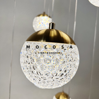 Lustre en forme d'escalier à double hélice, style nordique, luxe, grand salon, boule, nouveau, moderne, or, lampe LED avec garantie de 3 ans