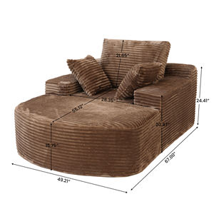 <span class=keywords><strong>Sofa</strong></span> Santai Minimalis Atunus Berlapis Kain Cokelat, Pengiriman Terkompresi, <span class=keywords><strong>Sofa</strong></span> Tunggal Bahan Kain <span class=keywords><strong>Corduroy</strong></span> untuk Kamar Tidur dan Ruang Tamu - Product Image 6