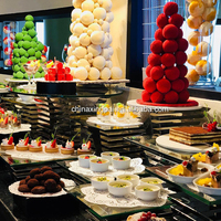 Support à gâteaux XINGPAI pour hôtel et restaurant, en acier inoxydable, présentoirs alimentaires pour mariage, buffets de traiteur, assiettes en verre