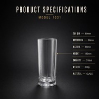 Gobelet en verre cristallin transparent, résistant à la chaleur, pour l'eau, le jus, le lait, à usage domestique, design minimaliste moderne, fond épais