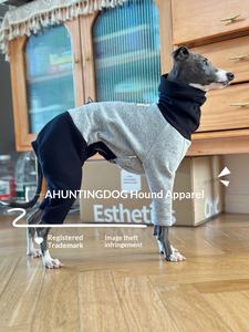 Veste classique à quatre pattes pour petit lévrier, en coton pur, avec blocs de couleur gris et noir, douce et chaude, pour petit <span class=keywords><strong>Lurcher</strong></span> ou Whippet - Product Image 4