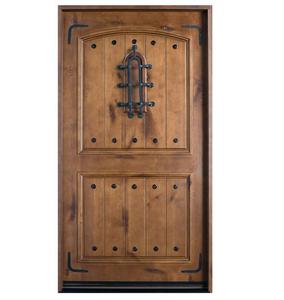 Porte Francesi in Legno Massello Impermeabili Stile Fattoria, Popolari in Nord America, con Porta d'Ingresso Decorativa - Product Image 1