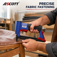 ASCOTT 7116-421 Agrafeuse pneumatique professionnelle calibre 22, agrafeuse à air comprimé pour meubles, tapisserie, cuir, tissu, OEM, couronne maximale de 16 mm