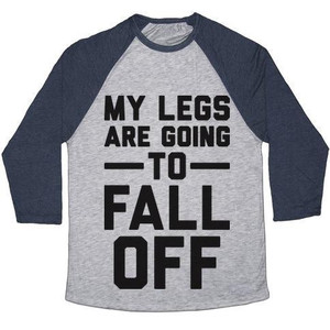 Camiseta de béisbol unisex Tri-Blend con estampado de "My Legs Are Going to Fall Off" - Product Image 5