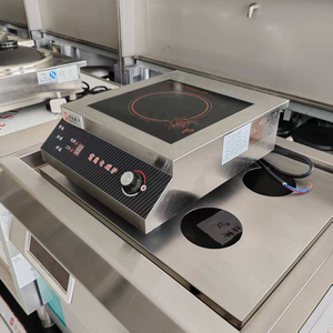 Cuisinière à induction commerciale à prix d'usine, 5KW 220V, plaque de cuisson noire et argentée - Product Image 4