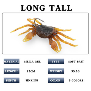 Appât souple artificiel submersible en forme de crabe de 13 cm, 33,5 g, équipement de pêche longue distance pour la carpe - Product Image 3