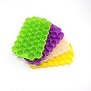 Cubo redondo de nido de abeja con tapa, bandeja de cubitos de hielo, reutilizable, pequeño, gigante, portátil, vendedor superior, silicona, logotipo personalizado, sostenible, Moderno - Product Image 3