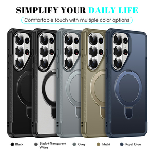 High Quality Matte Magnetic <b>Phone</b> Case for Samsung S26 S23 S24 S25 Ultra Plus FE A54 A55 With Metal <b>Ring</b> Stand Shockproof Cover - Product Image 2