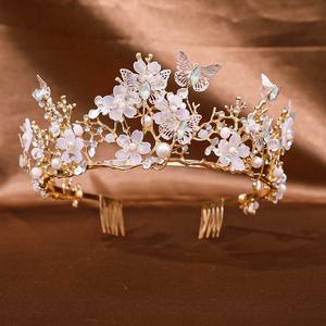 มงกุฎดอกไม้แบบสั่งทำมงกุฎสำหรับเจ้าสาวมงกุฎโลหะสำหรับตกแต่งเค้ก - Product Image 3