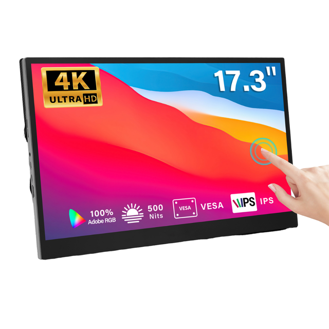 New 17.3-Inch 4K UHD IPS Touchscreen Portable Monitor with Type-C/HD Dual Speaker VESA 17.3 Inch Laptop Display