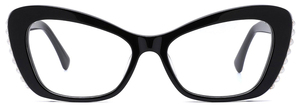 Occhiali da Lettura <span class=keywords><strong>di</strong></span> Lusso con Decorazione in Perle, Montatura Completa in Acetato, Nero Solido, Occhiali alla Moda Pronti per la Vendita all'Ingrosso - Product Image 3