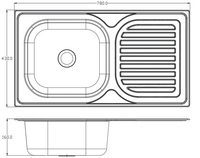 MEIDI Design Revêtement noir en acier inoxydable Évier de cuisine RV Accessoire intérieur pour fourgon caravane camping-car Véhicules