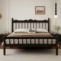 Lit double en métal forgé, style moderne et minimaliste, épaissi, multi-tailles, ensemble de chambre à coucher démontable pour dortoir scolaire, appartement, chambre.