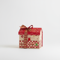 Boîte en carton rigide en forme de maison 3D pour Noël, vente en gros YZ, emballage personnalisé pour bonbons et biscuits, cadeau de fête