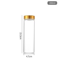 Botol kaca transparan silinder 150ml dengan tutup sekrup, kapsul permen biji Lotus, botol kemasan safron terpisah grosir