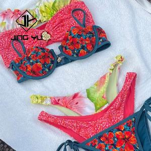 ชุดว่ายน้ำผู้หญิงลายฮาวายแบบผูกด้วยมือ ผลิตจากโรงงาน ออกแบบเองได้ ผลิตจากไนลอนรีไซเคิล - Product Image 4