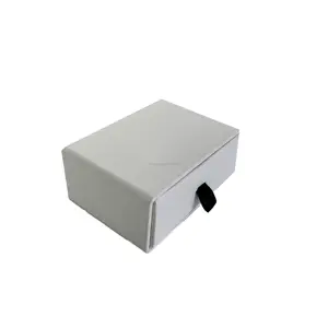 लक्जरी छोटे दराज बॉक्स आभूषण कस्टम लोगो-कठोर कार्डबोर्ड पेपर पैकेजिंग स्लाइडिंग कवर रिबन मैट लेमिनेशन स्टैम्पिंग