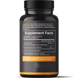Capsule de Maca noire, rouge et <span class=keywords><strong>jaune</strong></span>, racine de Maca, complément alimentaire à base de plantes pour adultes, soutient les performances de pointe, stimule l'énergie et l'endurance, 120 comprimés - Product Image 3