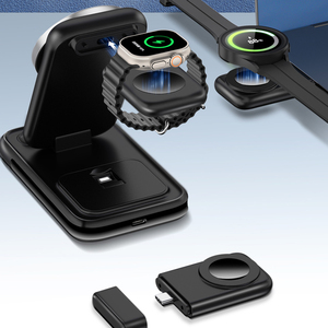 Top Bán 4 Trong 1 15W Magnetic Điện Thoại Sạc Cho Iphone <span class=keywords><strong>Android</strong></span> Nhanh Chóng Sạc Có Thể Gập Lại Bàn Sạc Không Dây - Product Image 4