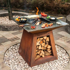 Eco-Friendly Corten Steel <b>BBQ</b> Grill Outdoor Landscape Garden Cooking Grill - Product Image 6