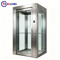 Ascenseur hydraulique moderne économique pour passagers, avec construction en acier inoxydable, pour usage résidentiel, 2 à 5 étages, durable et sûr