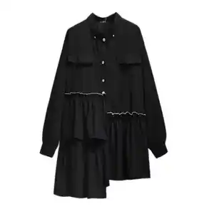 2023 <span class=keywords><strong>donna</strong></span> di grandi dimensioni grasso primavera e autunno grasso moda irregolare <span class=keywords><strong>camicia</strong></span> retrò <span class=keywords><strong>camicia</strong></span> ampia a maniche lunghe - Product Image 1